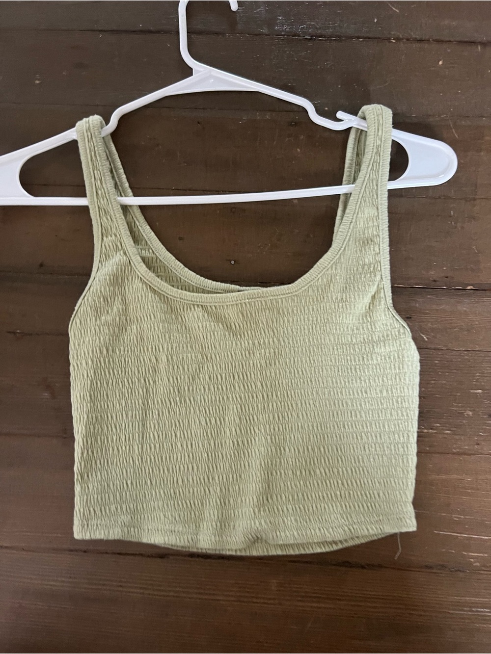 Forever 21 Pale Green Ribbed Cropped Tank Top